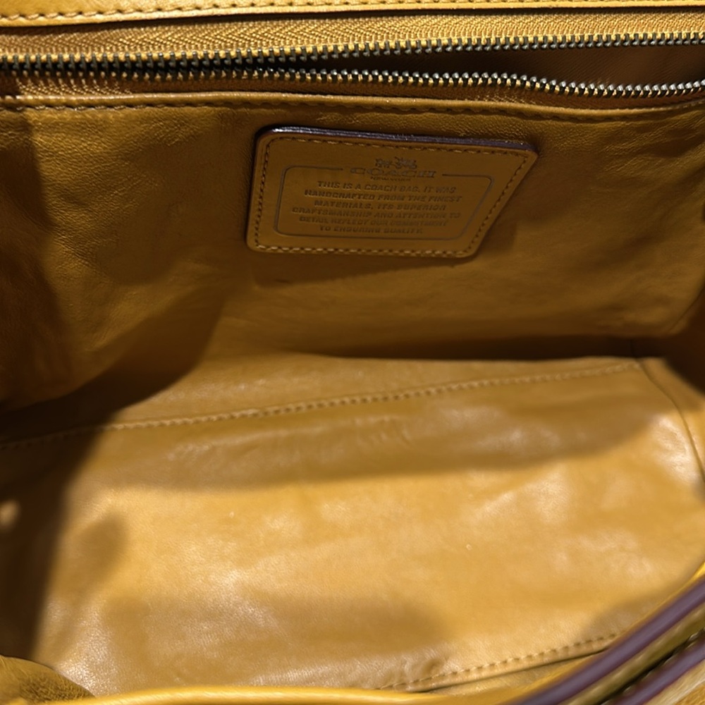 COACH (E1680-38388) “Drifter” Mustard Yellow Leather/ Suede Satchel - Picture 13 of 16